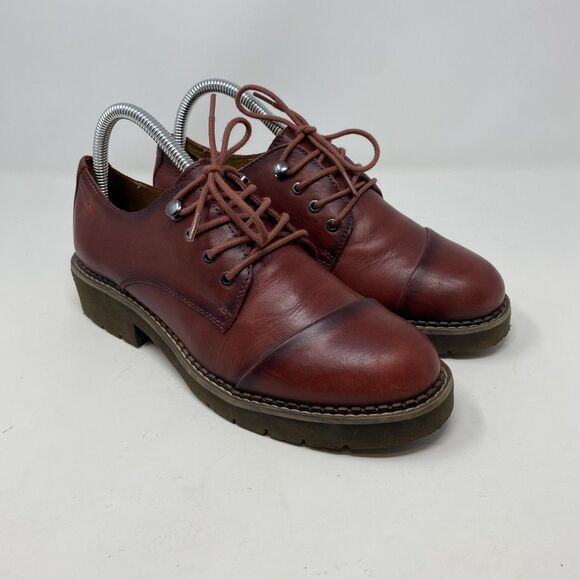Pikolinos Shoes Womens Size 7.5 US Red Leather Oxford Lace Up Chunky Sole - Picture 7 of 14
